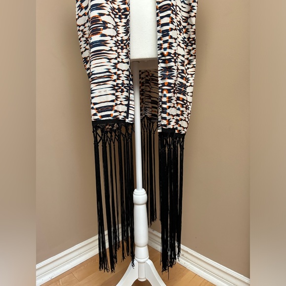 Mustard Seed colour-block Fringe Cover-up - Picture 4 of 6